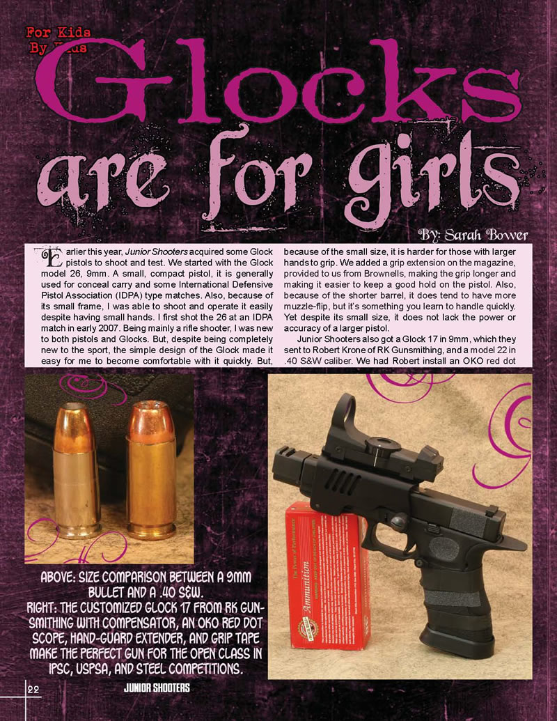 Junior Shooters Summer 2009 Glocks are for Girls p 22